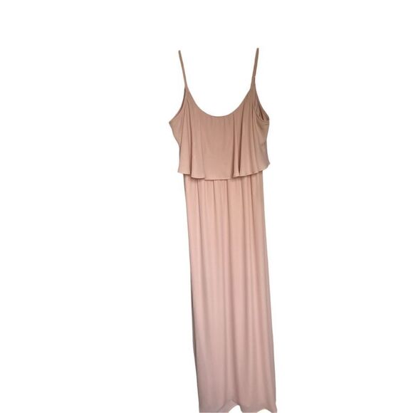 Show Me Your Mumu Caitlin Ruffle Maxi Dress/ Bridesmaid Blush Size L - Picture 3 of 9
